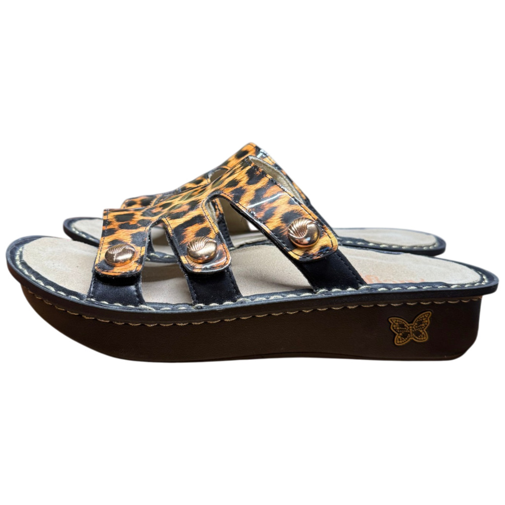 ALEGRIA Dinah Women's 39 /US 9-9.5 Leopard Three Strap Adjustable Comfort Sandal - Picture 2 of 16